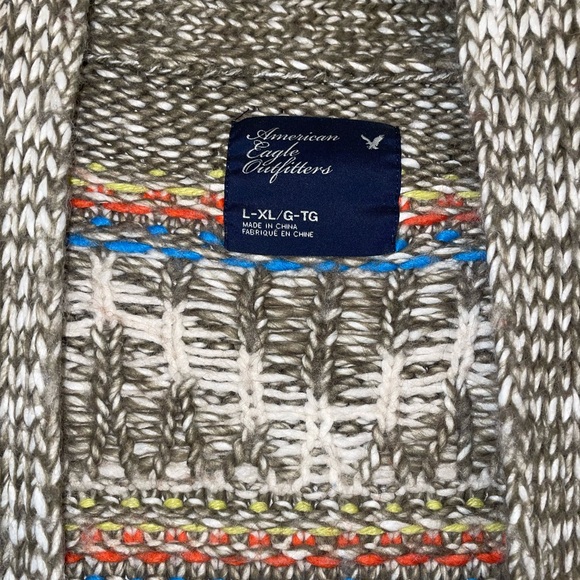 American Eagle Outfitters Alpaca Wool Blend Aztec Sweater L-XL - Picture 2 of 4